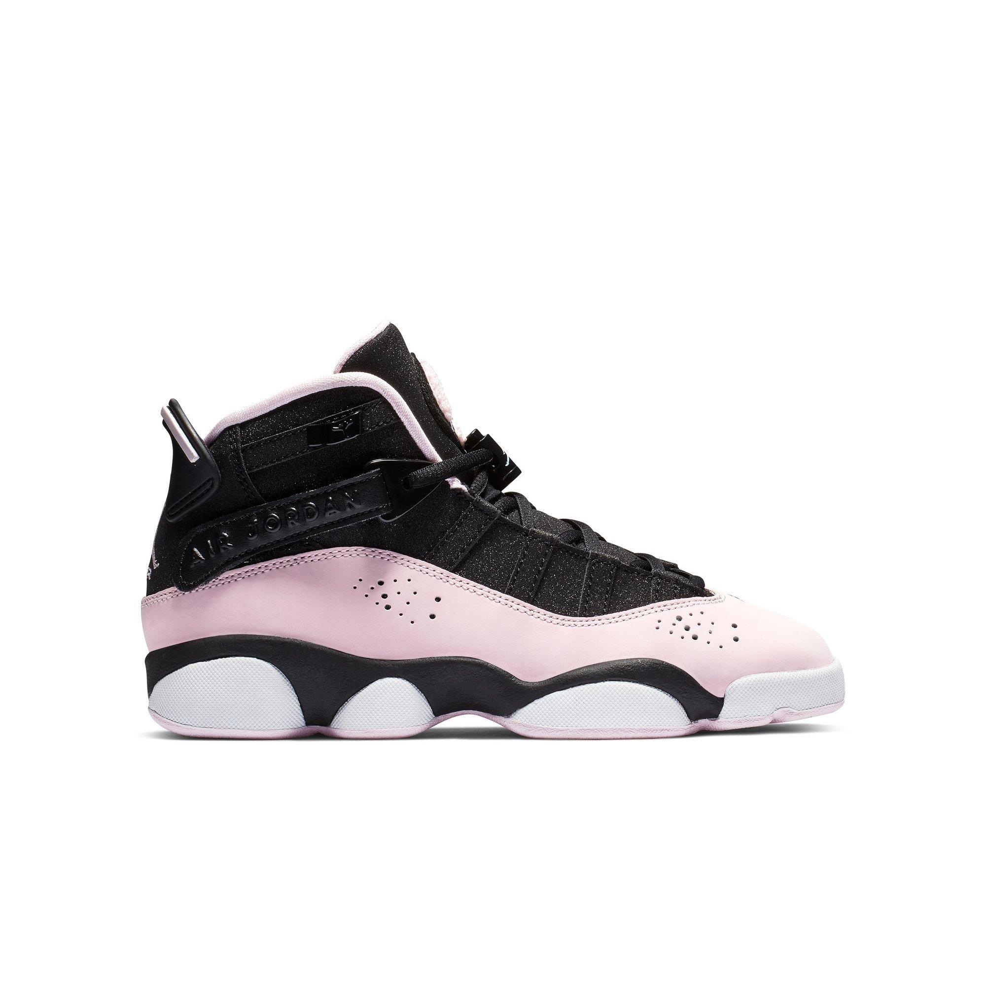 Jordan 6 Rings "Black/Pink Foam/Anthracite" Grade School Girls' Shoe - ANTHRACITE/BLACK/PINKFOAM